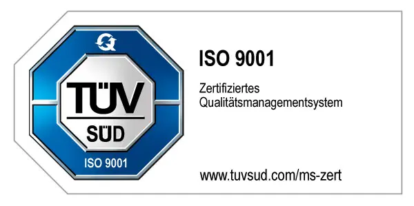 TÜV SÜD mark for ISO 9001 quality management