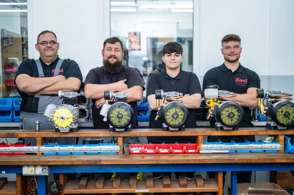 KOCI compressor team with assembled units