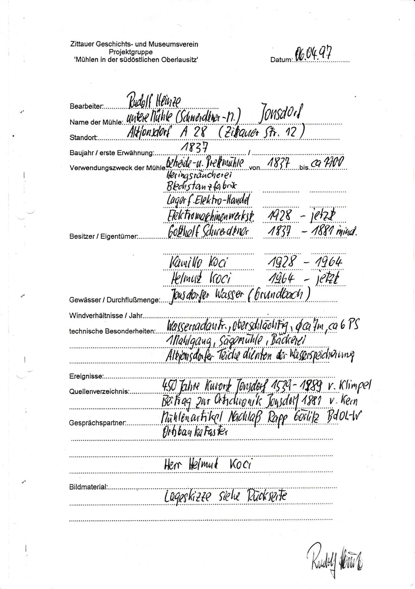 Historic document on the development of the company