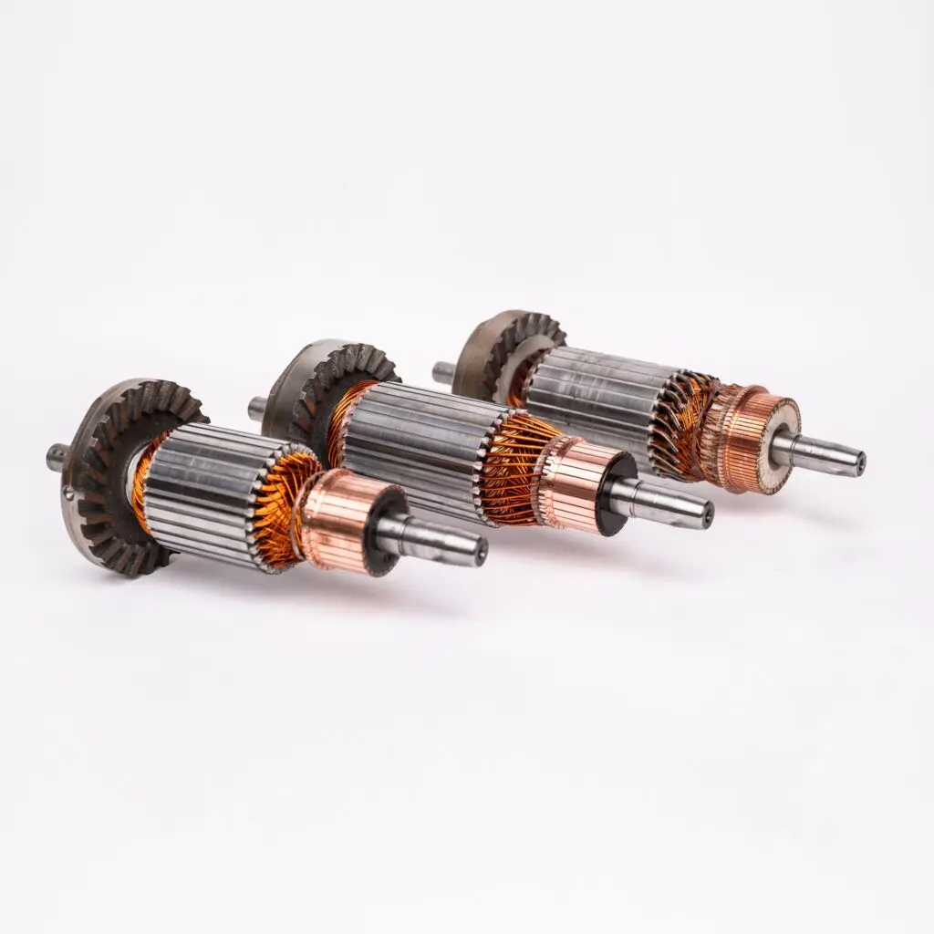 Commutator rotors and shafts for DC motors