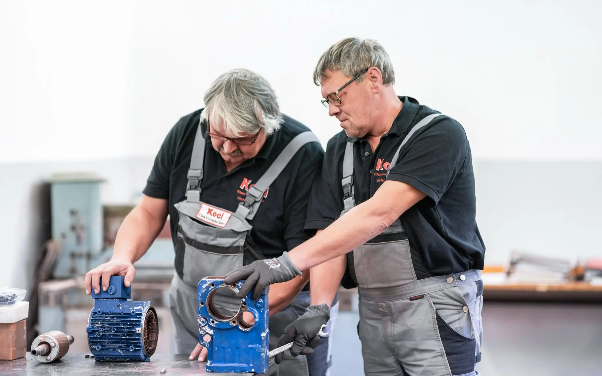 KOCI technicians working on a pump