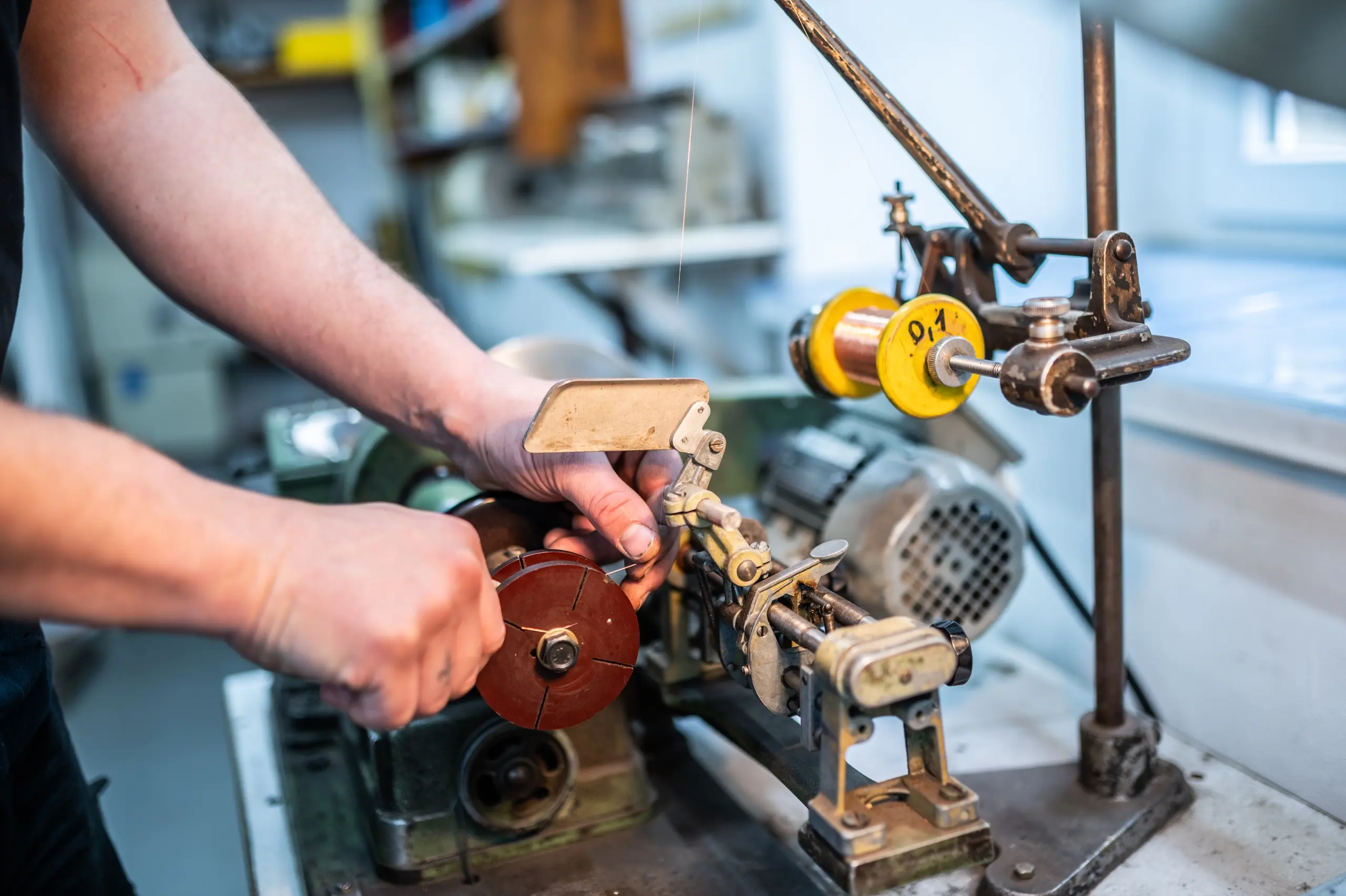 Machining a motor rotor in the workshop