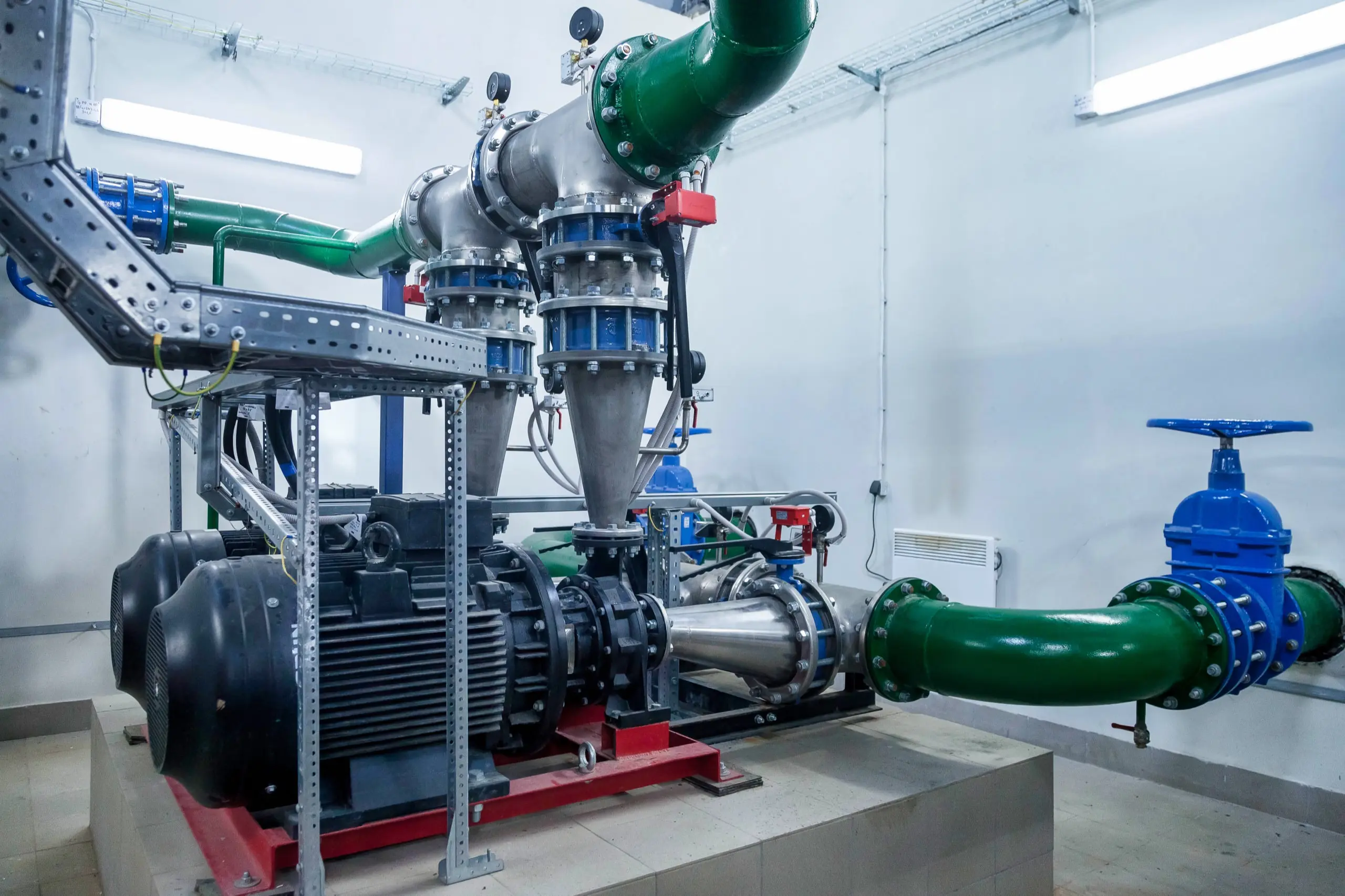 Pumpenanlage mit Rohrleitungen und Armaturen